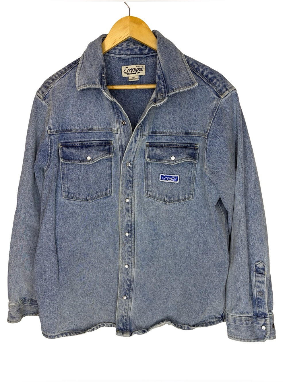 Empyre Wayne Blue Denim Long Sleeve Shirt Pearl snap medium